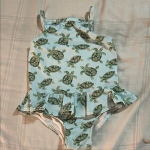 Trotters London Peplum Turtle Print Swimsuit